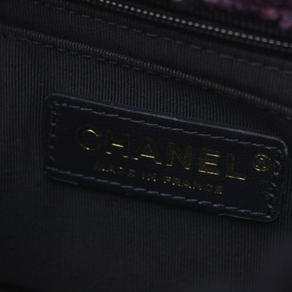Chanel Mini Matelasse Shoulder Bag Fabric Leather Fur