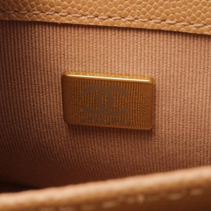 Chanel Caviar Skin Matelasse Shoulder Bag Beige