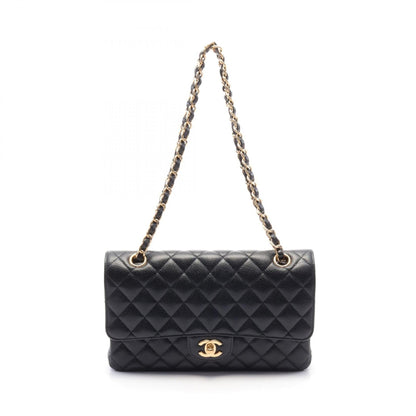 Chanel Matelasse W Flap Shoulder Bag Black