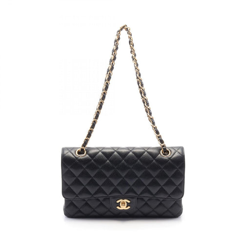 Chanel Matelasse W Flap Shoulder Bag Black