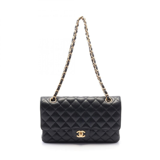 Chanel Matelasse W Flap Shoulder Bag Black