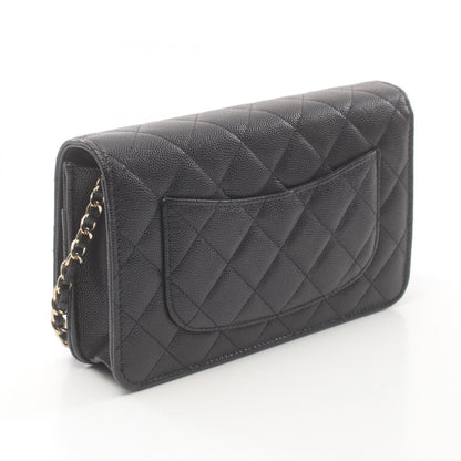 Chanel Caviar Skin Matelasse Shoulder Bag Black