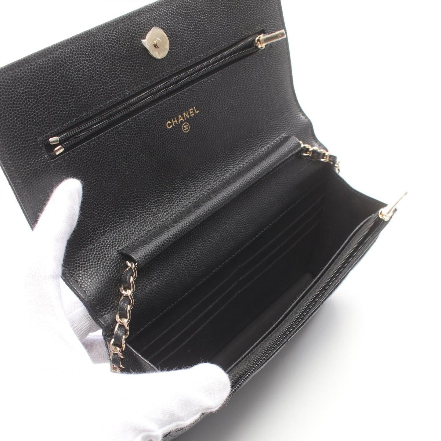 Chanel Caviar Skin Matelasse Shoulder Bag Black