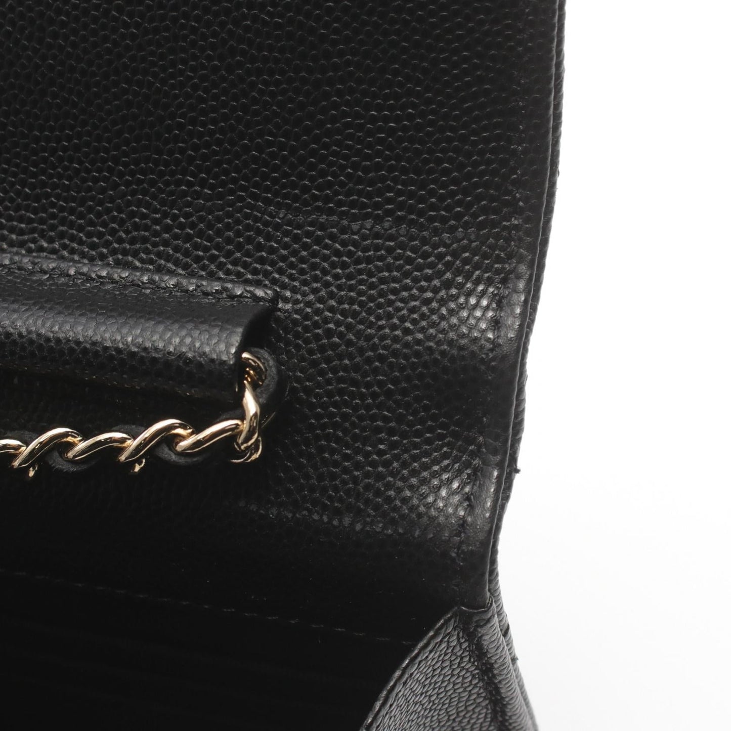 Chanel Caviar Skin Matelasse Shoulder Bag Black