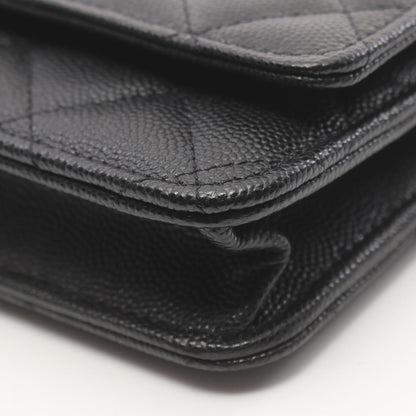 Chanel Caviar Skin Matelasse Shoulder Bag Black