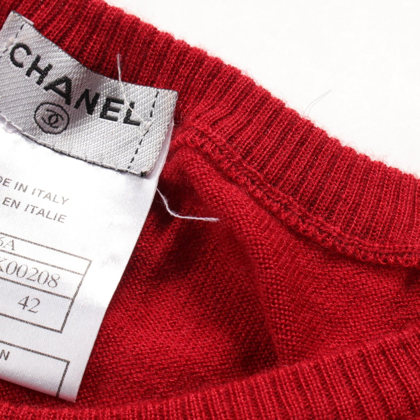 Chanel Cashmere Silk Knit Top Red