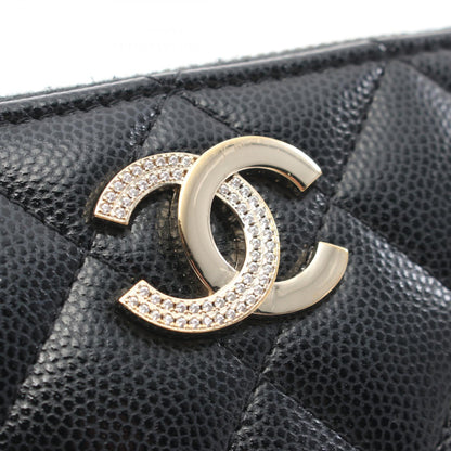 Chanel Matelasse Round Leather Wallet Black