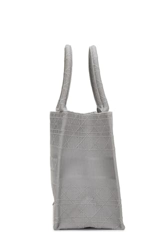 Dior, Grey Canvas Book Tote Medium, Grey