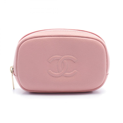 Chanel CC Leather Zip Pouch Leather Vanity Bag in New Condition