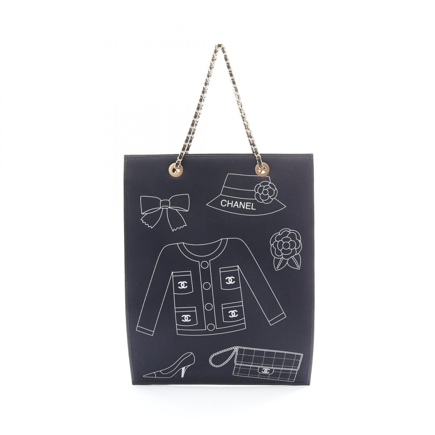Chanel Leather Fabric Tote Bag