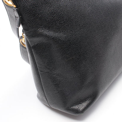 Chanel Vintage Coco Turnlock Black Caviar Skin Chain Tote Bag Leather Shoulder Bag in New Condition