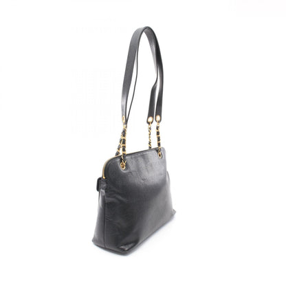 Chanel Vintage Coco Turnlock Black Caviar Skin Chain Tote Bag Leather Shoulder Bag in New Condition