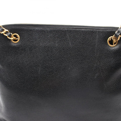 Chanel Vintage Coco Turnlock Black Caviar Skin Chain Tote Bag Leather Shoulder Bag in New Condition