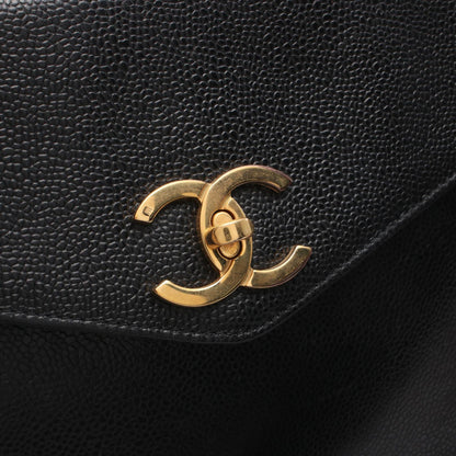 Chanel Vintage Coco Turnlock Black Caviar Skin Chain Tote Bag Leather Shoulder Bag in New Condition