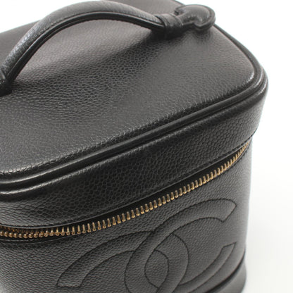 Chanel CC Caviar Vertical Vanity Case Leather Vanity Bag A01998 in New Condition