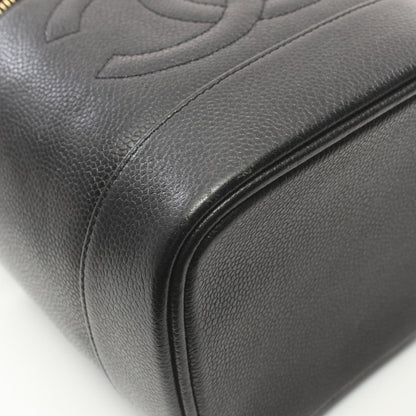 Chanel CC Caviar Vertical Vanity Case Leather Vanity Bag A01998 in New Condition