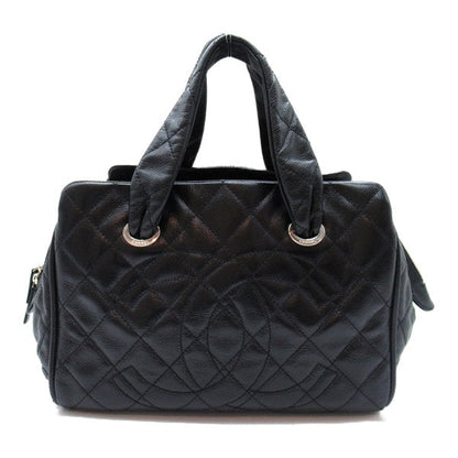 Chanel Quilted CC Caviar Bowler Bag Leather Handbag in Great Condition