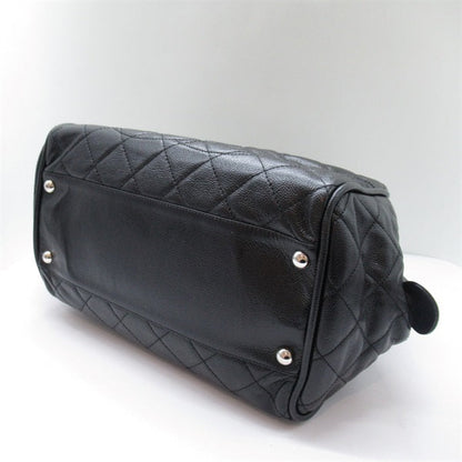 Chanel Quilted CC Caviar Bowler Bag Leather Handbag in Great Condition