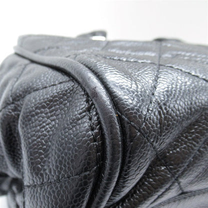 Chanel Quilted CC Caviar Bowler Bag Leather Handbag in Great Condition