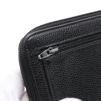 Chanel Coco Mark Caviar Skin Round Zipper Wallet Leather Long Wallet 8174531 in New Condition