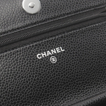 Chanel Caviar Skin Matelasse Shoulder Bag Black