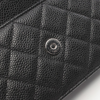 Chanel Caviar Skin Matelasse Shoulder Bag Black
