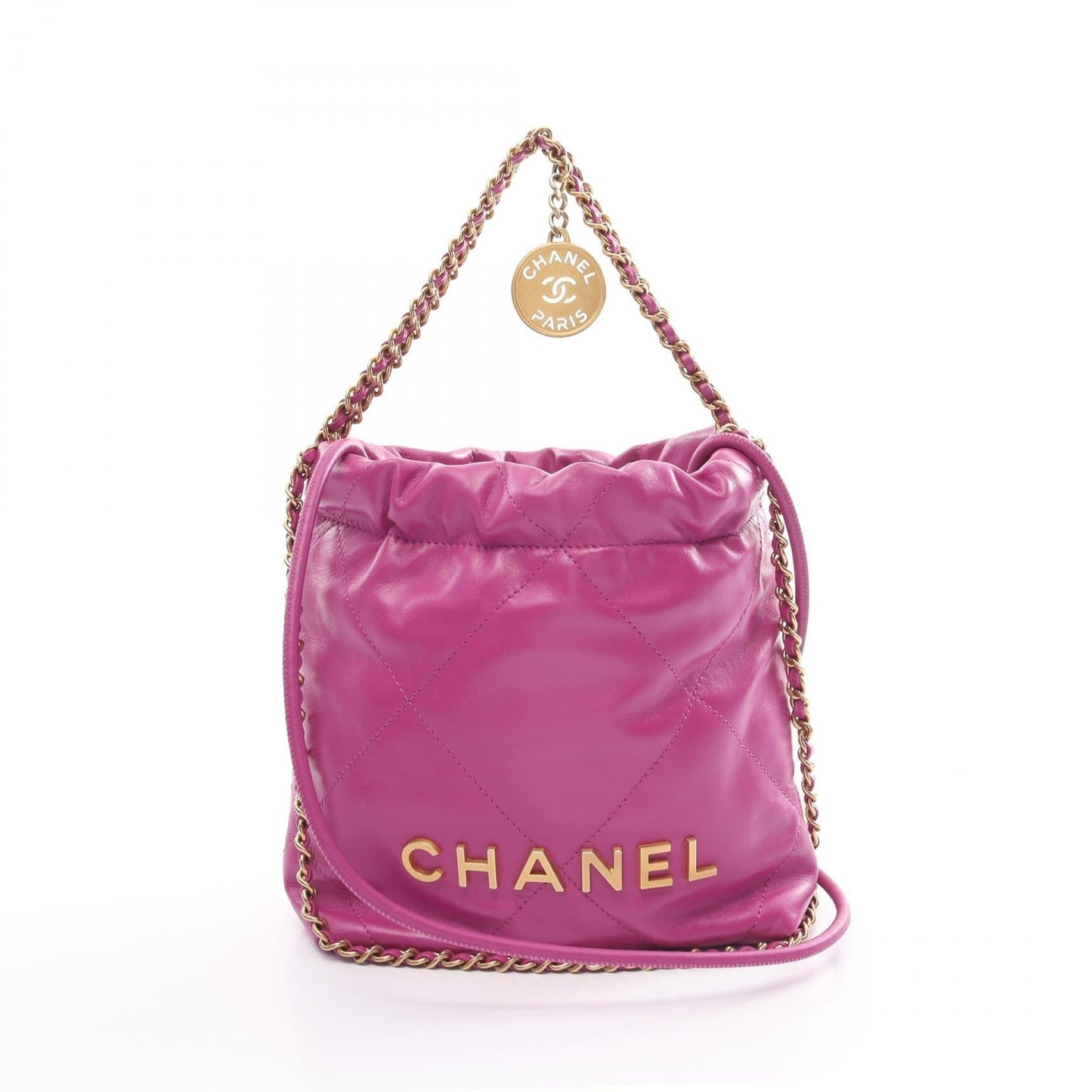 Chanel 22 Leather Shoulder Bag Purple