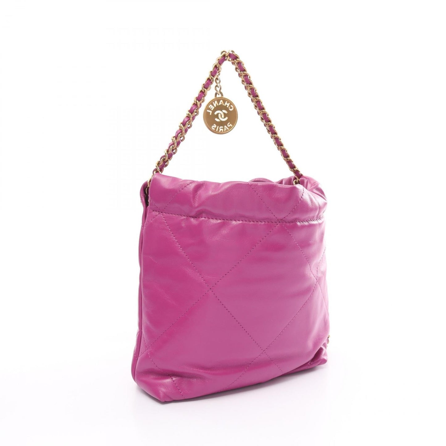 Chanel 22 Leather Shoulder Bag Purple
