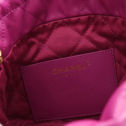 Chanel 22 Leather Shoulder Bag Purple
