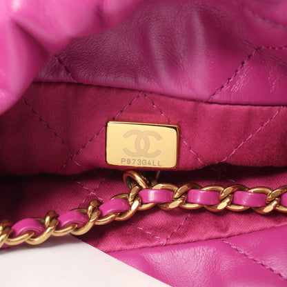 Chanel 22 Leather Shoulder Bag Purple