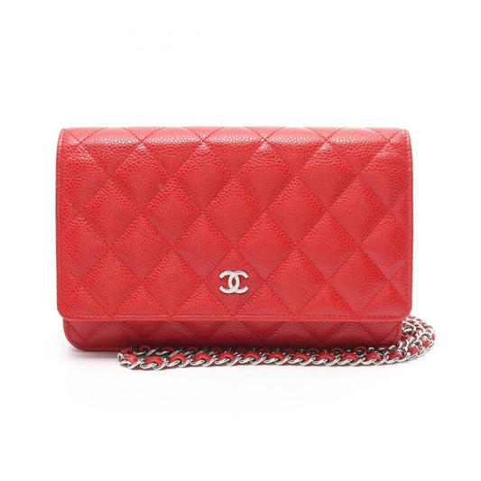 Chanel Matelasse Chain Wallet Leather Shoulder Bag A33814 in Great Condition