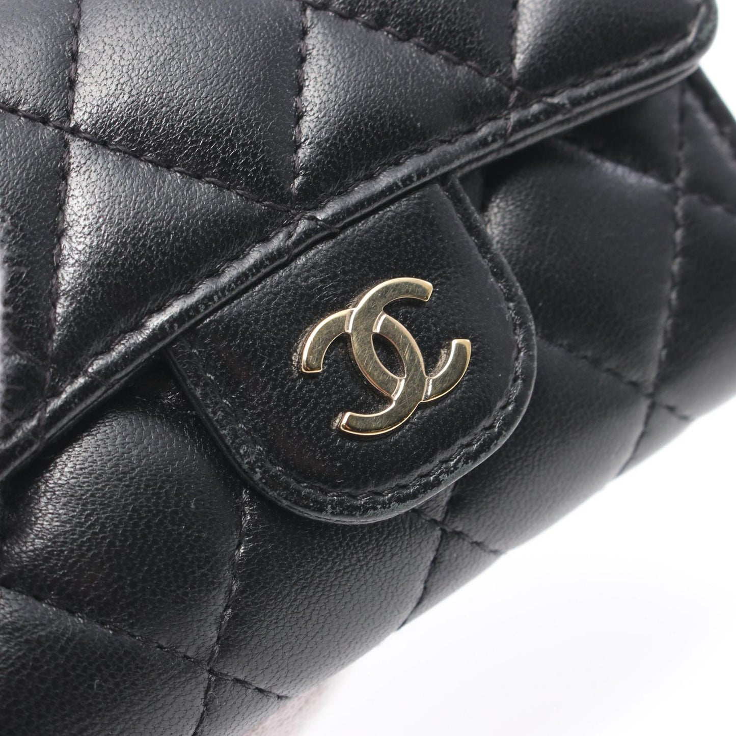Chanel Matelasse Classic Small Wallet Leather Key Holder AP0214 in New Condition