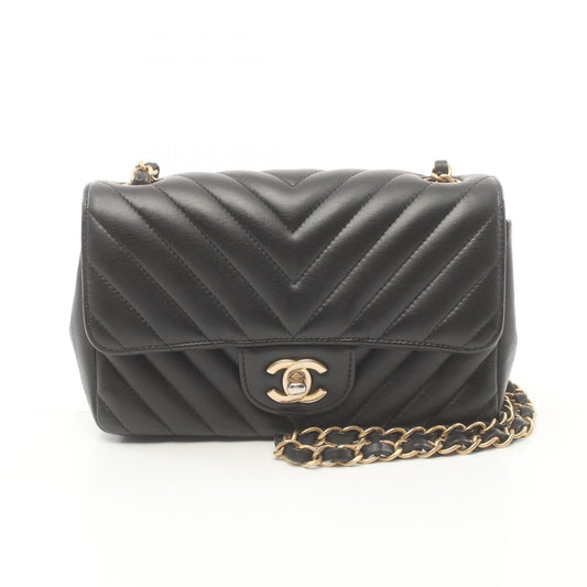 Chanel Chevron V-Stitch Leather Shoulder Bag