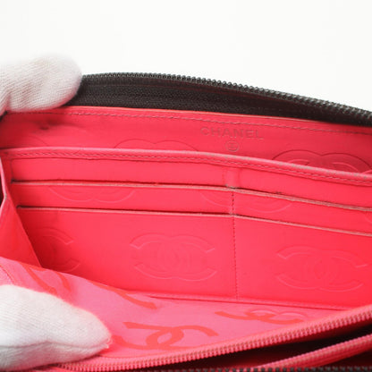 Chanel Cambon Line Round Wallet Leather Black