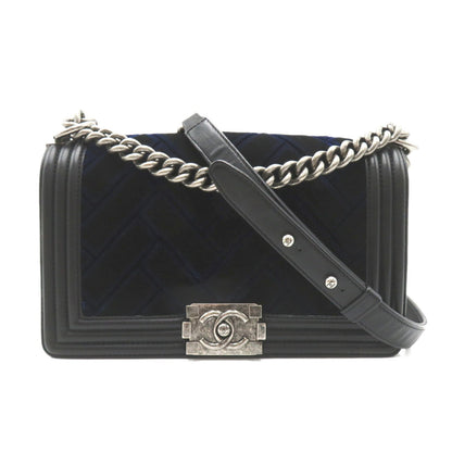 Chanel Boy Lambskin Shoulder Bag Navy/Black