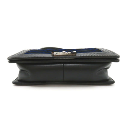 Chanel Boy Lambskin Shoulder Bag Navy/Black