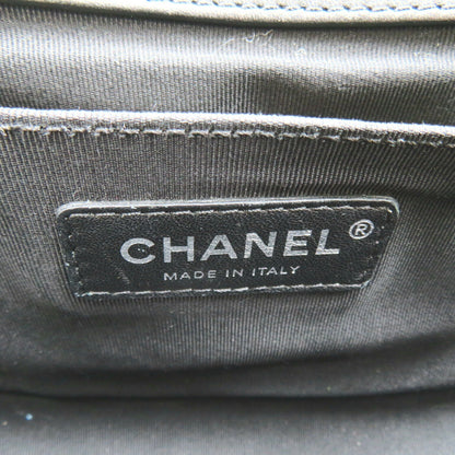 Chanel Boy Lambskin Shoulder Bag Navy/Black