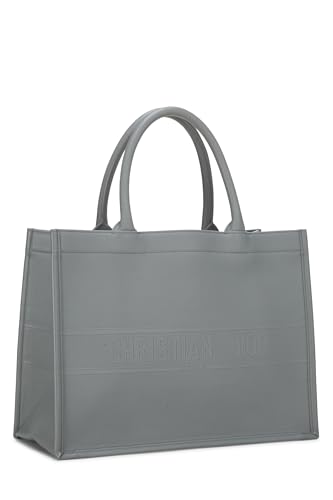 Dior, Grey Embossed Calfskin Book Tote Medium, Grey