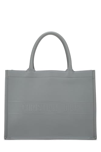 Dior, Grey Embossed Calfskin Book Tote Medium, Grey