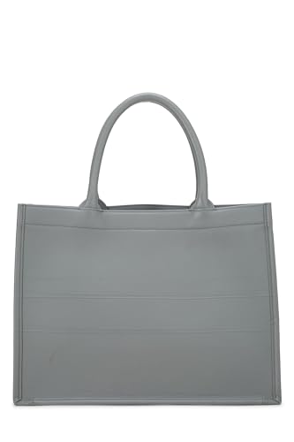 Dior, Grey Embossed Calfskin Book Tote Medium, Grey