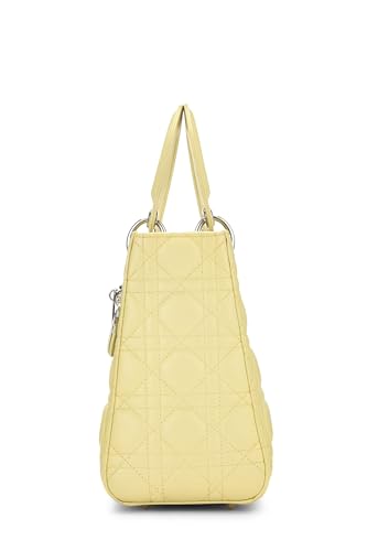 Dior, Yellow Cannage Quilted Lambskin Lady Dior Medium, Yellow