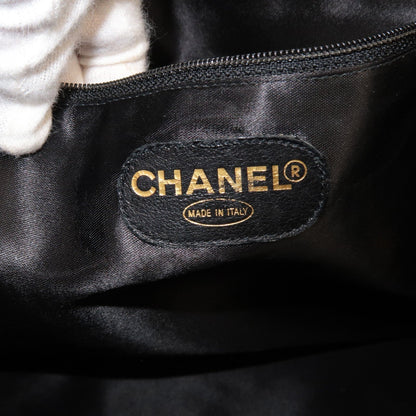 CHANEL Caviar Skin Chain Tote Bag Black Gold Hardware A03578