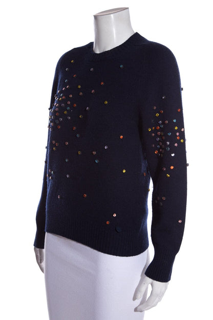 Chanel Navy Confetti Cashmere Navy SZ 34