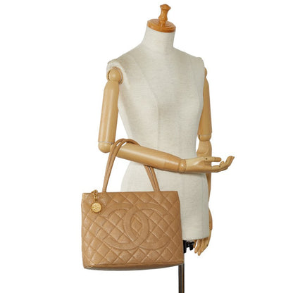 Chanel Caviar Skin Matelasse Medallion Tote Bag