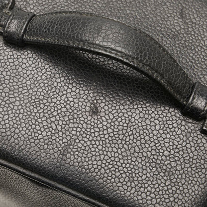 Chanel Caviar Skin Coco Mark Vanity Handbag Black Gold