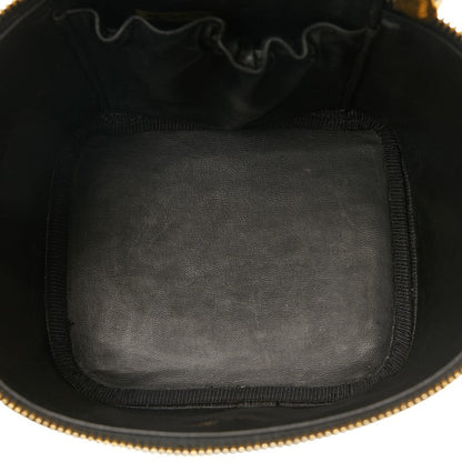 Chanel Caviar Skin Coco Mark Vanity Handbag Black Gold