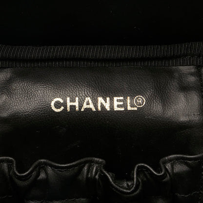 Chanel Caviar Skin Coco Mark Vanity Handbag Black Gold