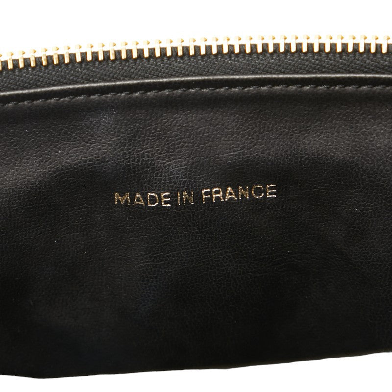 Chanel Caviar Skin Coco Mark Vanity Handbag Black Gold