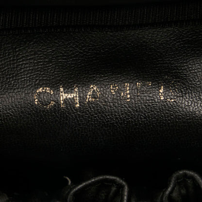 Chanel Caviar Skin Coco Mark Vanity Handbag Black Gold