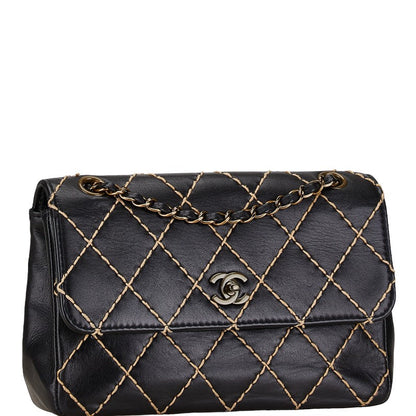 Chanel Leather Matelasse Wild Stitch Chain Shoulder Bag